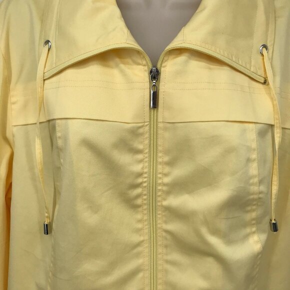 Studio Works Womens Long Sleeve Collared Front Zip Light Yellow Jacket Size XL - Picture 4 of 10